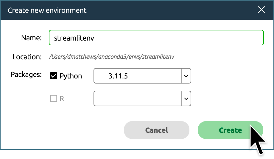 Finalize your new conda environment